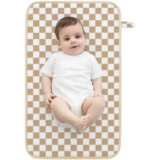 Susurration Baby Tragbare Wickelunterlage Wasserdichte 40 x 70 cm Wiederverwendbare Baby Wickelauflage Waschbar für Unterwegs für Unterwegs Wickel (Aprikosenpulver)