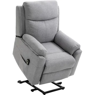 Homcom Fernsehsessel Leinen 89 x 102 x 83 cm Grau elektrisch
