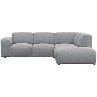 flexlux Eckcouch Polyester 2-Sitzer Grau