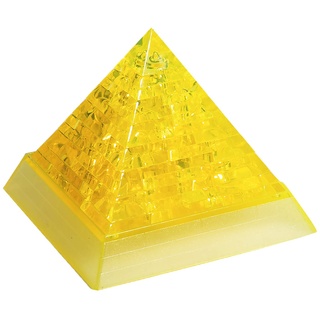 Crystal Puzzle | 3D Pyramide Gelb | Transparentes Design | 38 Teile | Bausatz für Kinder und Erwachsene | HCM Kinzel