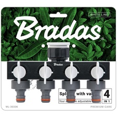 Bild Bradas, 4 Wege-Verteiler Wasserverteiler Schlauchverteiler Regelbar für 1" Hahn mit 3/4" Adapter 4238