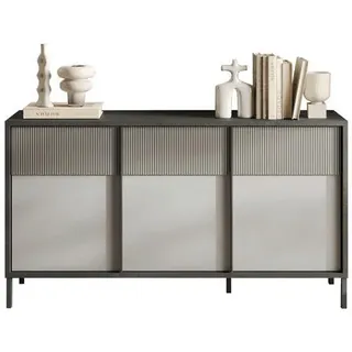 Carryhome Sideboard , Anthrazit, Grau , Holzwerkstoff , 2 Fächer , 156x86x40 cm , Typenauswahl, Beimöbel erhältlich, stehend , Holzmöbel, Wohnwände Holz, Wohnwand Serien Holz