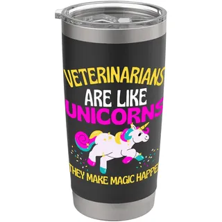 Tierärzte, Einhorn, magisches Einhorn, Tierarzt, Tierarzt, Herren, Damen Doppelwandiger Edelstahl-Thermobecher