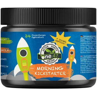 one:47® After Party KICKSTARTER | 24 Portionen | Smart Energy am Morgen | Mit komplexen Koffein, Pflanzenextrakten, Vitaminen & Mineralstoffen | Feel good naturally | Rehydration & Fitter sein
