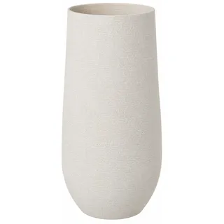 DRW Bodenvase aus Keramik in Weiß und Beige, 50 x 24 x 24 cm
