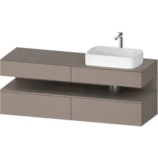 Duravit Qatego Konsolenwaschtischunterbau, 2 Auszüge, 2 Schubkästen, Ausschnitt rechts, 1600x550x600mm, Nische Basalt Matt, QA4778043, Farbe: Basalt Matt