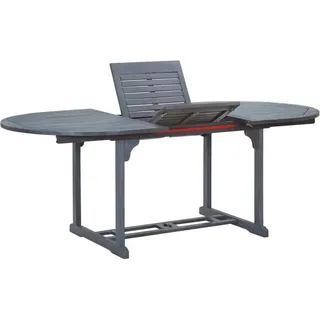 vidaXL Gartentisch oval 200 x 100 x 75 cm Grau