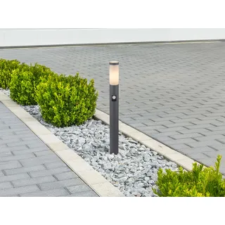 LED Wegeleuchte mit Bewegungsmelder für Garten Wegbeleuchtung Anthrazit, H 80cm