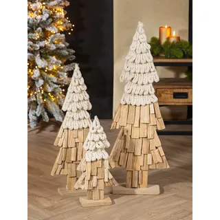 Gilde Standrelief, Tannenbaum, "Corda", Holz, naturfarben, , L. 9 cm, B. 25 cm, H. 60 cm 27284 /Abverkauf nur solange Vorrat reicht - Beige