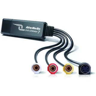 AVerMedia DVD EZMaker 7 - VHS/8mm/Hi8 Videokonverter zur Bearbeitung-Nachbearbeitung [Video von VHS zum PC/DVD], schwarz