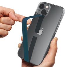 Sinjimoru Elastischer Silikon Handy Halter für Finger, Handy Halterung für Handyhülle, Handy Fingerhalter, Fingerhalterung Handy, Phone Strap für iPhone & Android. Sinji Loop Blau