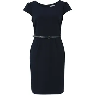Etuikleid BETTY & CO "Etuikleid mit Gürtel", Damen, Gr. 46, EURO, blau (dunkelblau), 59% Polyester Pol. recyc.. 37% Viskose CV. 4% Elasthan EL., Kleider Etuikleid