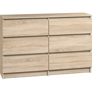 roe furniture Kommode mit 6 Schubladen 140 x 77 x 138 cm Braun