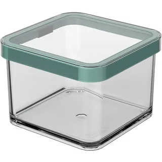 Rotho Loft Vorratsdose 0.5l mit Deckel, lebensmittelechter Kunststoff (SAN) BPA-frei, türkis/transparent, 0.5l (10.0 x 10.0 x 7.2 cm)