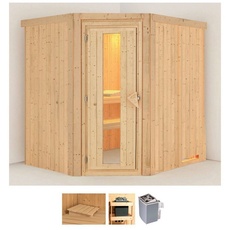 Bild von Sauna »Stine«, (Set), 9 KW-Ofen mit integrierter Steuerung beige