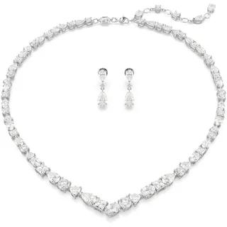 Swarovski Mesmera Set, Rhodinierte Halskette und Ohrringe mit Strahlenden Swarovski Kristallen