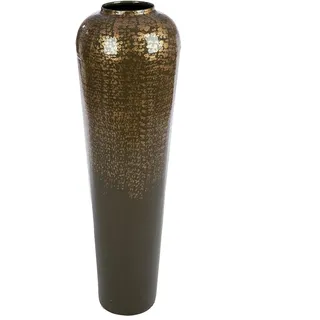 GILDE Vase Whisper - Metall - Höhe 95cm x Ø 30cm - beige-goldfarben - bauchige Blumenvase