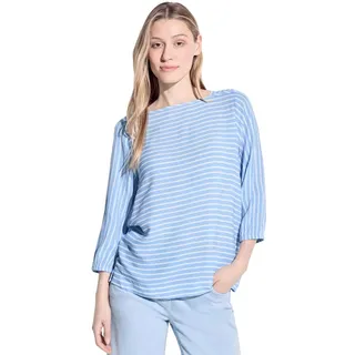 CECIL Damen B344679 Gestreifte Bluse, Soft Light Blue, M