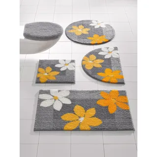 Badematte GRUND Gr. 7, gelb, halbrund (50cm x 80cm ), 1 Stk., Badematten, Badematte