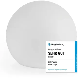 EASYmaxx LED Solarleuchte mit Farbwechsel | Deko Gartenleuchte mit LED Beleuchtung | Wunderschöne Lichteffekte mit Tageslichtsensor In & Outdoor | Gartendeko Witterungsbeständig IP67, Kugel 30 cm