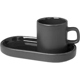 blomus Pilar Set 2 Espressotassen, 4 tlg., Agave Green, Keramik, H 6 cm, T 7.5 cm, Ø 5 cm, V 0.05 l, 63714 - dunkelgrün