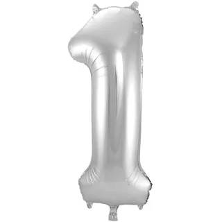 Folat 631716 - Folienballon 1 silber 86 cm
