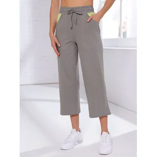 7/8-Hose, Damen, Gr. 48, Normalgrößen, grau, 100% Baumwolle, unifarben, Hosen 7/8-Hose
