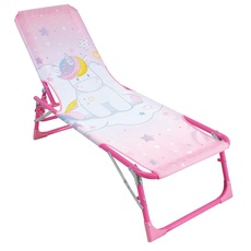 Fun House Liegestuhl mit langem Sitz, faltbar, 112 x 40 x 40 cm, für Kinder, Rosa