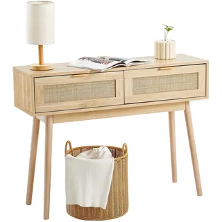 Vevor Rattan-Konsolentisch 100x40x75 Natur