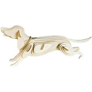 Pebaro 852/7L Holzbausatz Hund Lasercut, 3D Puzzle, Holzpuzzle