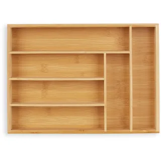 Relaxdays Besteckkasten Bambus 25,5 x 5 x 35,5 cm