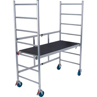 KRAUSE Klappgerüst ""MONTO" Alu-FaltGerüst RollTec" faltbar, Belastbarkeit: 200 kg/m2 nach DIN EN 1004-1, alu, farben