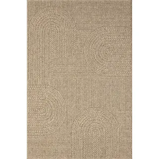 Outdoorteppich Terasse Balkon Indoor Robust Teppich Jute-Look - Creme, Beige