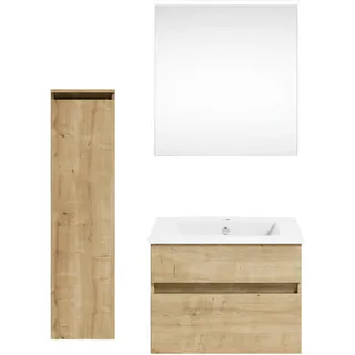 Puris Badezimmer , Eichefarben , Holzwerkstoff , 2 Schubladen , 92.2 cm , Goldenes M, Made in Germany, Dgm , hängend , Badezimmer, Badmöbelsets & Badmöbelserien, Badmöbel-Sets