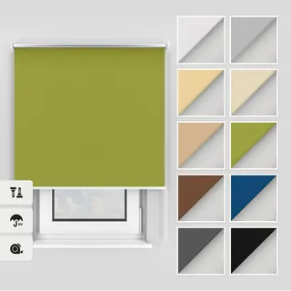 Estika Thermo rollos mit Bohren 160x150 cm Farbe: Grün, Verdunklungsrollo Deckenmontage und Wandmontage, Thermorollo hitzeschutz, Jalousien Fenster