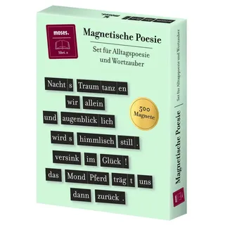 Moses moses. libri_x Magnetische Poesie, Set für Alltagspoesie und Wortzauber, 500 Magnete für Magnettafel, Memoboard oder Kühlschrank