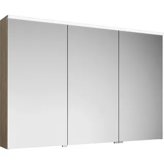 burgbad Eqio Spiegelschrank mit LED-Aufsatzleuchte und Waschtischbeleuchtung, 3-türig, mittlerer Türanschlag links, 1200x800x170mm, SPGT120RF3180, Korpus: Eiche Dekor Cashmere