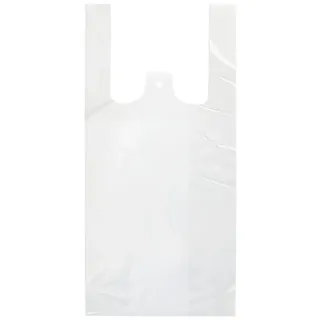 Papstar 200 Hemdchen-Tragetaschen, HDPE 42 cm x 21 cm x 13 cm, weiss, Stärke: 11 my,
