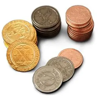 Vesuvius Media - Metal Medieval Coins Set (50pcs) - Boardgame -Recommended Minimum Players 1- Recommended Age 7+- English