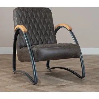 Bronx71 Ledersessel Ivy Industrial Design anthrazit - Grau