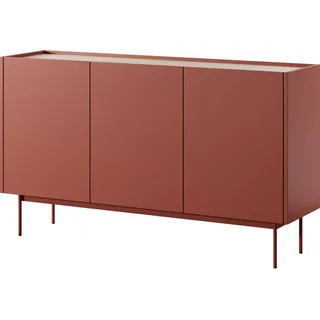 FURNLUX Sideboard Color Red 144cm / Hauptfarbe: Rot / Abmessungen: 144 x 37 x 83 cm - Rot