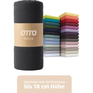 OTTO home Spannbettlaken Baumwolle-Jersey 120 x 200 cm schwarz