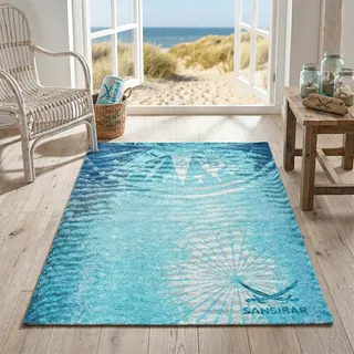Sansibar Keitum 011 Webteppich 80 x 150 cm Blau