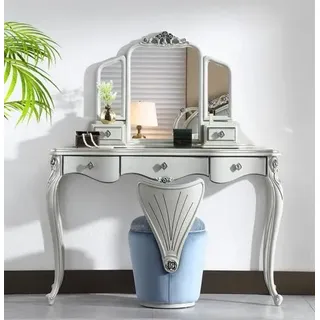Eleganter Schlafzimmer Schminktisch Designer Polsterhocker 2tlg
