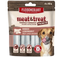 Fleischeslust Meat & Treat Pockets Rinderleberwurst (4 x 40g)