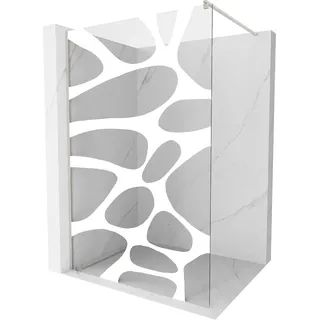 Mexen Kioto Walk-in-Dusche 70 x 200 cm, weißes Muster 8 mm, gebürstetes Nickel - 800-070-101-97-97