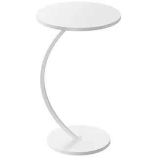 Vicco Beistelltisch Alvio Weiß 40 x 60 cm , Holzwerkstoff , Rund , 40x60x40 cm , Wohnzimmer, Wohnzimmertische, Beistelltische