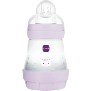 mam - Easy Start Anti-Colic Flasche 0+ Monate, langsamer Durchfluss (160 ml), Flieder – Flasche zur Reduzierung von Koliken und Beschwerden des Babys – Babyflasche kompatibel zum Stillen