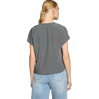 Klassische Bluse ZERO "Blusenshirt mit Print.", Damen, Gr. 36, braun (braun, cream), Obermaterial: 100% Viskose CV., Blusen Klassische Bluse