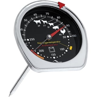 Küchenprofi Braten-/ Ofenthermometer, Kombi-Thermometer Ofen/Gartemperatur gleichzeitig, Gar Temperatur Anzeige für verschiedene Fleischsorten, Messfühler 11,5 cm, Edelstahl rostfrei